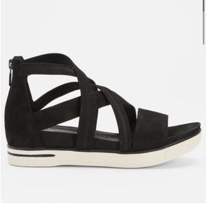 Eileen Fisher Skill Tumbled Nubuck Black Sneaker Sandals size ten (10)